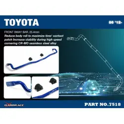 Hardrace 7518 Front Sway Bar Scion FR-S, Subaru BRZ, Toyota 86 - 