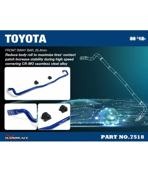 Hardrace 7518 Front Sway Bar Scion FR-S, Subaru BRZ, Toyota 86 - 