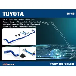 Hardrace 7518K Front Sway Bar Scion FR-S, Subaru BRZ, Toyota 86 - 