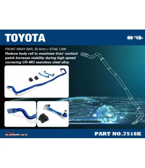Hardrace 7518K Front Sway Bar Scion FR-S, Subaru BRZ, Toyota 86 - 