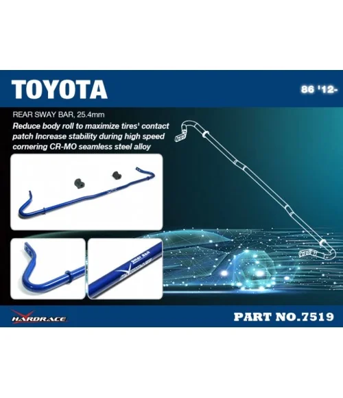 Hardrace 7519 Rear Sway Bar Scion FR-S, Subaru BRZ, Toyota 86 - 