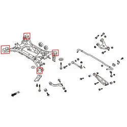 Boccola del telaio ausiliario posteriore Hardrace 7521 Scion FR-S, Subaru BRZ, Toyota 86 - 