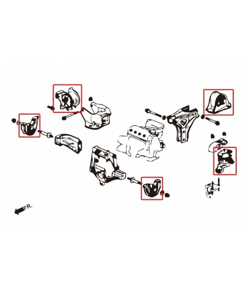 Hardrace 7568 Harden Engine Mount Honda Civic - 
