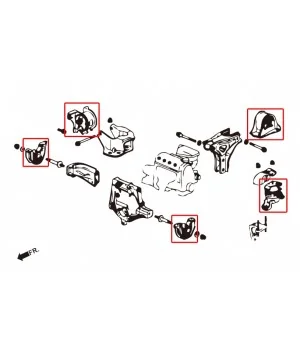 Hardrace 7568 Harden Engine Mount Honda Civic - 