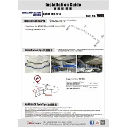 Barra antirollio posteriore Hardrace 7608 Honda CR-V - 