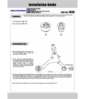 Hardrace 7630 Front Lower Arm Bushing Honda Civic, Integra, Stream - 