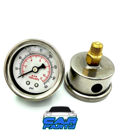 Fuel Pressure Gauge 1/8 NPT 0-11 bar | 0-160 PSI with gel