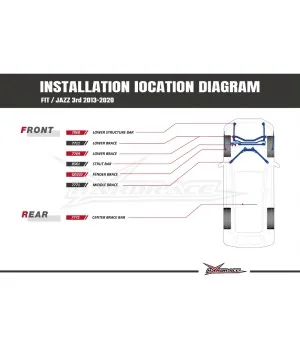 Hardrace 7711 Front Lower Brace Honda Fit - 
