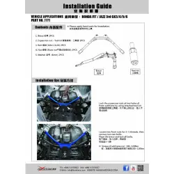 Hardrace 7771 Front Middle Brace Honda City, Fit - 