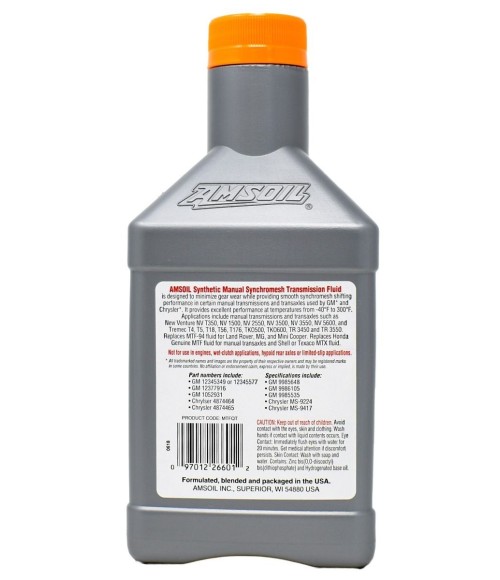 AMSOIL Synthetic Synchromesh transmission fluid 0,946 L