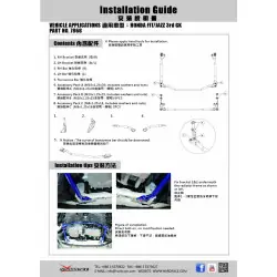 Barra di struttura anteriore inferiore Hardrace 7868 Honda Fit - 