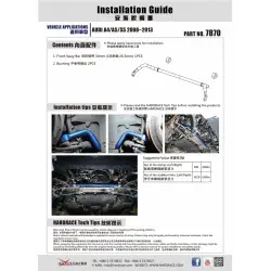 Hardrace 7870 Front Sway Bar Audi - 