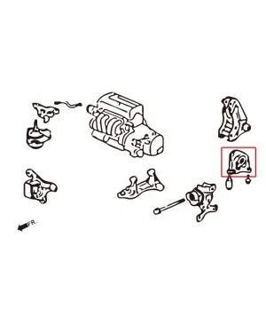 Hardrace 7939 Rear Harden Engine Mount Honda - 