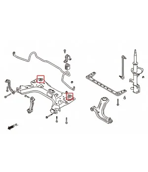 Hardrace 7984 Front Cross Member Bush Nissan Cube, Livina, Tiida - 