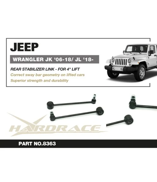Hardrace 8363 Barra stabilizzatrice posteriore Jeep Wrangler, Wrangler Unlimited - 