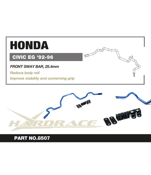 Hardrace 8507 Front Sway Bar Honda Civic, Del sol - 
