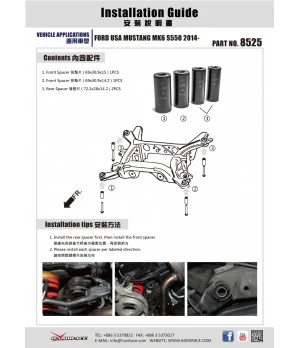 Hardrace 8525 Rear Alignment Kit Ford Mustang - 