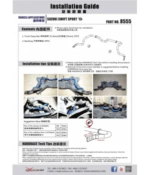 Hardrace 8555 Front Sway Bar Suzuki Swift - 
