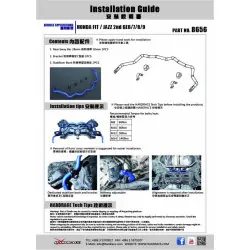 Barra stabilizzatrice anteriore Hardrace 8656 Honda Fit - 