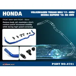 Barra antirollio anteriore Hardrace 8781 Skoda Kodiaq, Superb, Volkswagen Golf r, Tiguan - 
