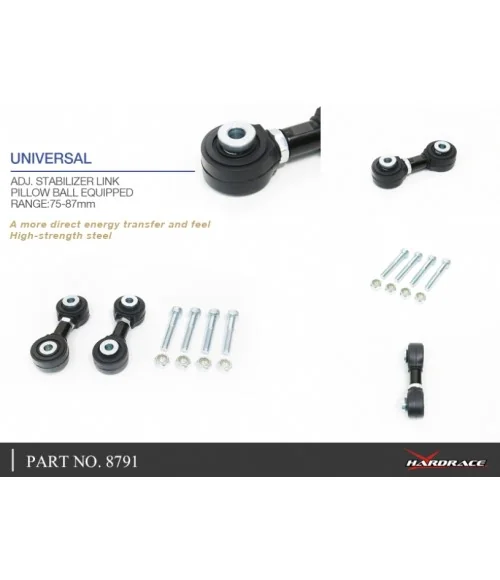 Hardrace 8791 Universal Adj. Stabilizer Link Honda Civic - 