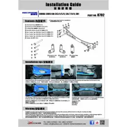 Hardrace 8792 Sub-frame Reinforced Brace Honda Civic - 