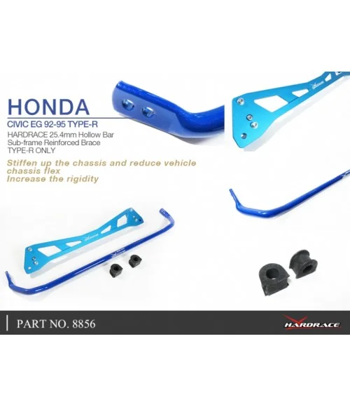 Hardrace 8856 Rear Sway Bar & Sub-frame Brace Set Honda Civic, Crx - 