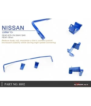Barra stabilizzatrice posteriore aggiuntiva Hardrace 8892 Nissan Livina - 