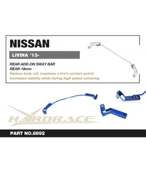 Barra stabilizzatrice posteriore aggiuntiva Hardrace 8892 Nissan Livina - 