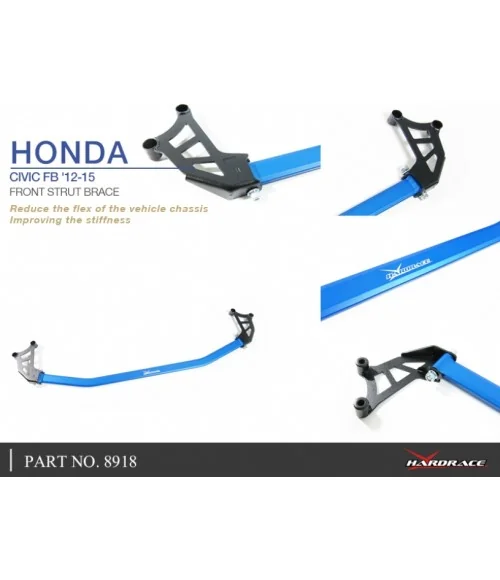 Hardrace 8918 Front Strut Brace Honda Civic - 