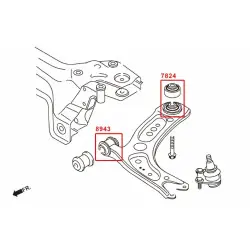 Hardrace 8943 Boccola braccio inferiore anteriore Audi, Skoda, Volkswagen - 