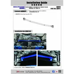 Hardrace Q0010 Rear Torsion Bar Toyota Corolla/altis/auris, Wish - 