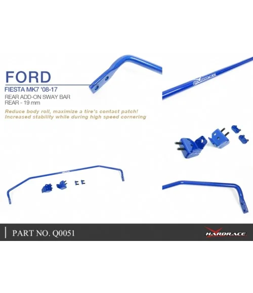 Hardrace Q0051 Rear Add-on Sway Bar Ford Fiesta - 