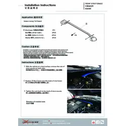 Hardrace Q0068 Front Strut Brace Subaru Levorg, WRX - 