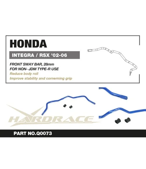 Hardrace Q0073 Front Sway Bar Honda Integra, Civic - 