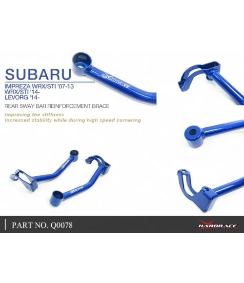 Hardrace Q0078 Rear Sway Bar Reinforcement Brace Subaru Impreza, Levorg, WRX - 