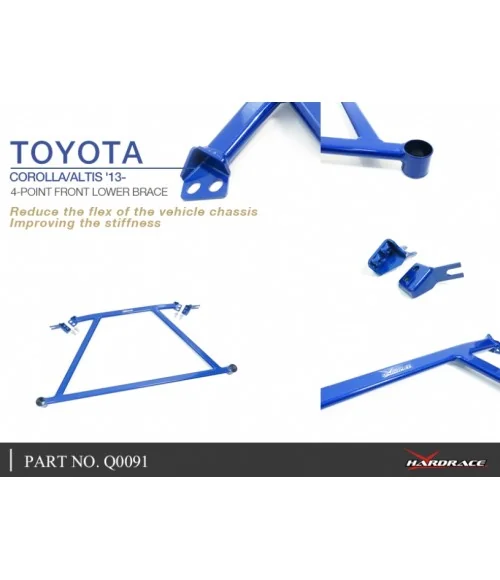Hardrace Q0091 4 punti di rinforzo inferiore anteriore Toyota Corolla/altis/auris - 