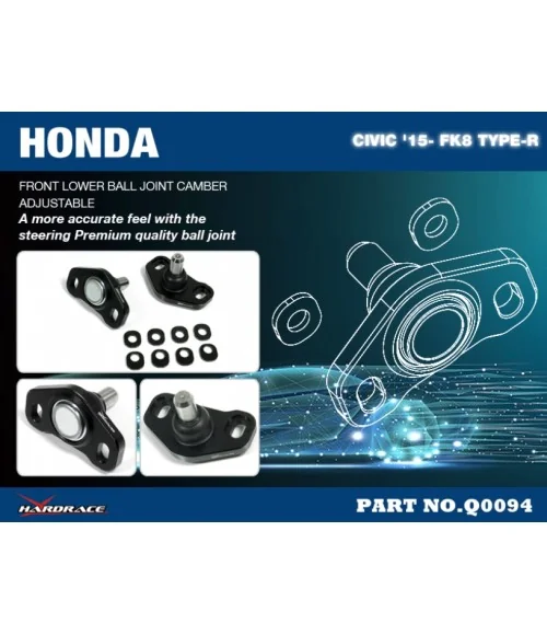Hardrace Q0094 Front Lower Camber Adjuster Honda Civic - 